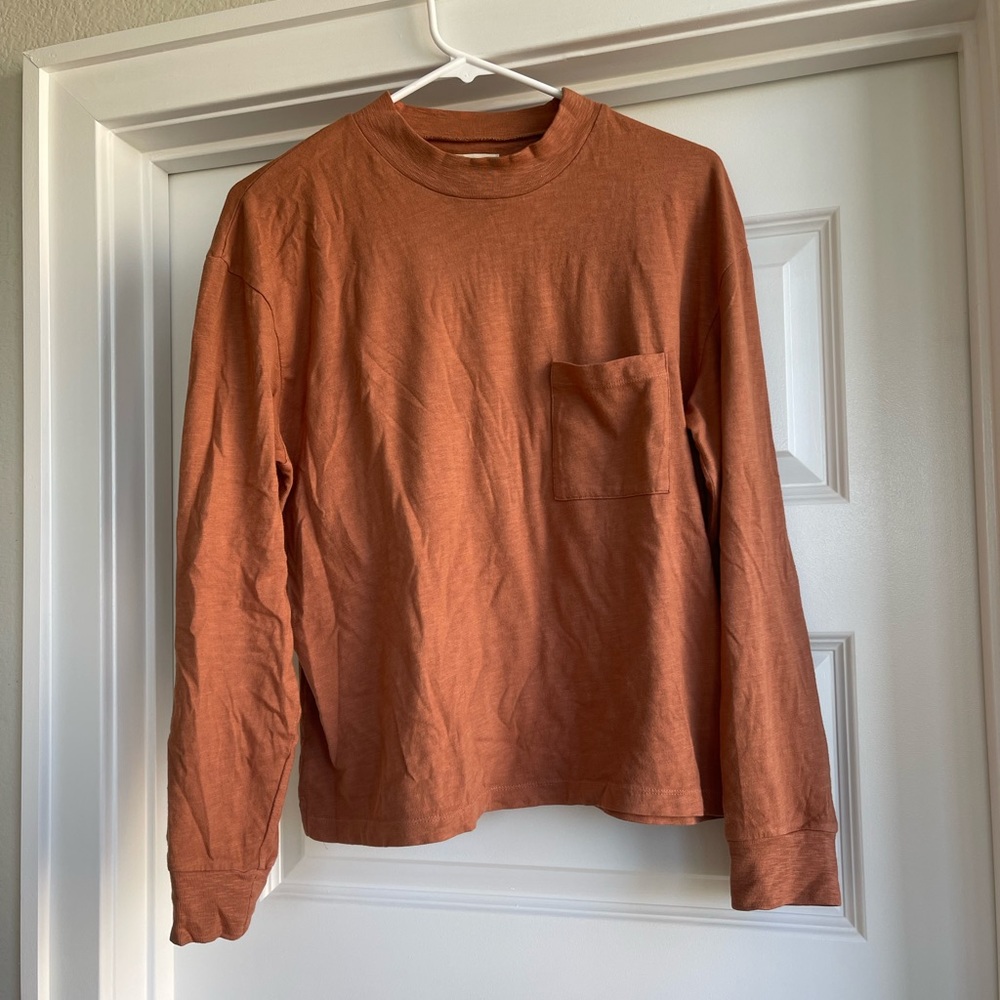 Madewell rust orange long sleeve top